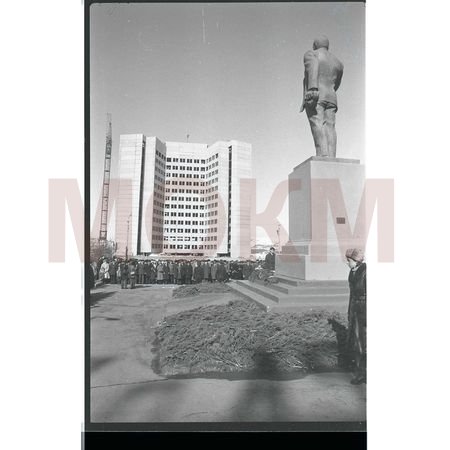 Негатив. Возложение цветов к памятнику В.И. Ленина